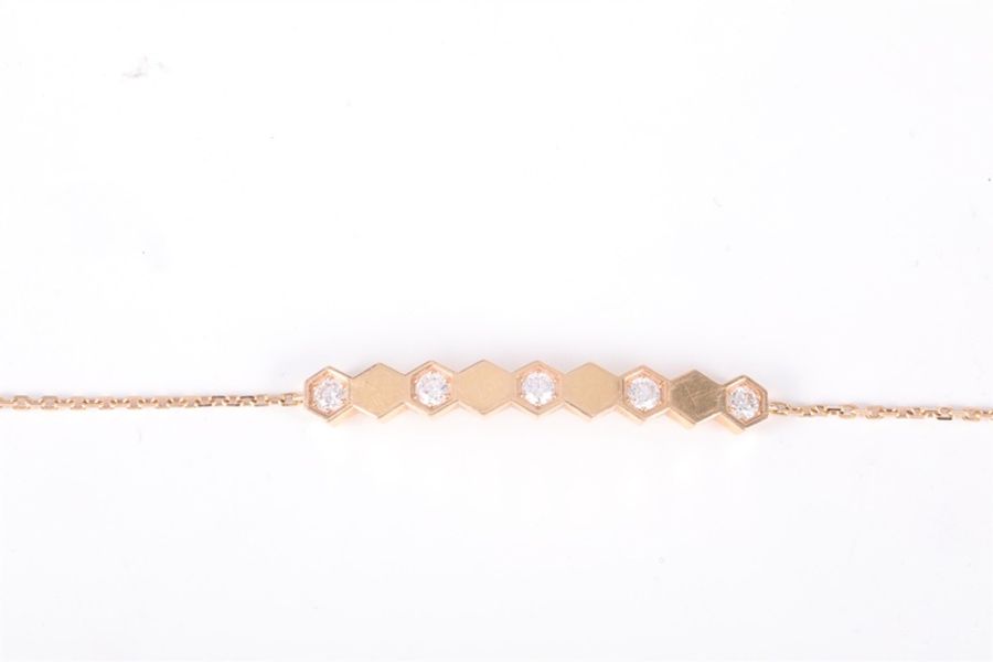 CHAUMET(尚美巴黎) 18K玫瑰金 蜂巢BEE MY LOVE 間鑽手鏈-2