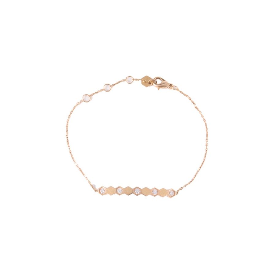 CHAUMET(尚美巴黎) 18K玫瑰金 蜂巢BEE MY LOVE 間鑽手鏈-5