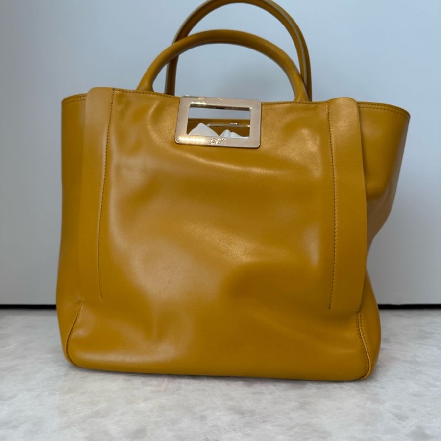 Roger Vivier 黃色皮革托特包｜Leather Tote Bag｜近全新-0