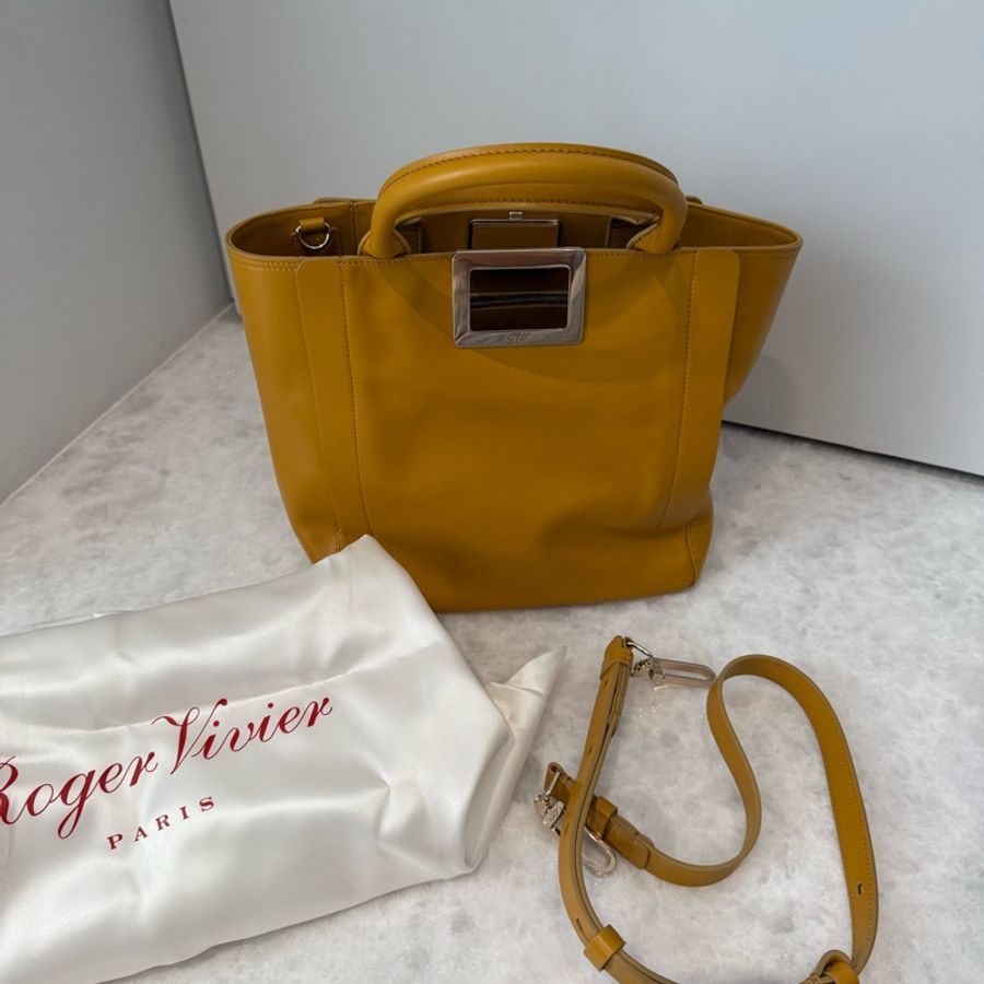 Roger Vivier 黃色皮革托特包｜Leather Tote Bag｜近全新-3