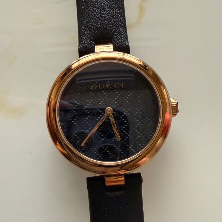 二手 GUCCI Diamantissima腕表 32毫米 玫瑰金 錶面9成新 錶帶全新-20