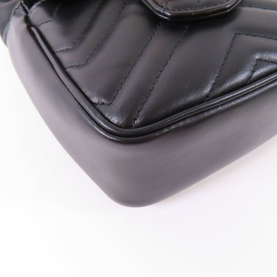 GUCCI 【激減優惠】牛皮皮革GG Marmont Mini Bucket金扣鏈帶肩背袋-4