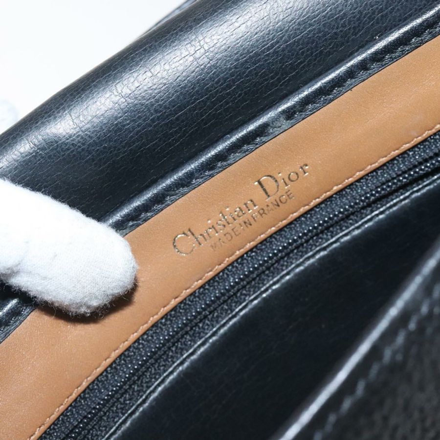 【日本直送】Christian Dior 黑色金色皮革肩背包,正品 BA3573-17