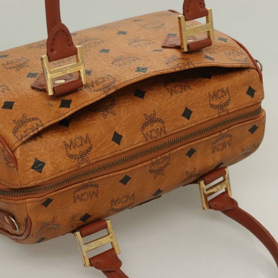 【日本直送】MCM Logoogram Vicetos 手提包 PVC 皮革 棕色 金色 正品 131058-5