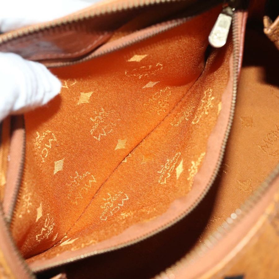 【日本直送】MCM Logoogram Vicetos 手提包 PVC 皮革 棕色 金色 正品 131058-20