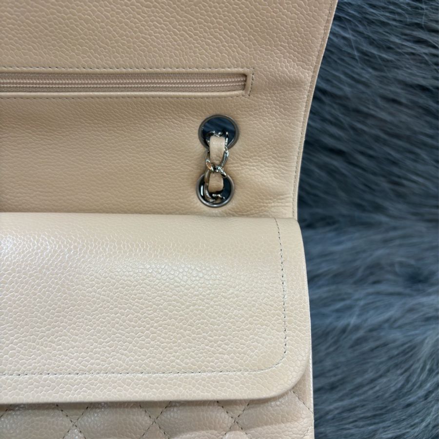 CHANEL A01112 coco 25 CF 多多養樂多膚色 荔枝皮 銀鍊 肩背包 口蓋包-22