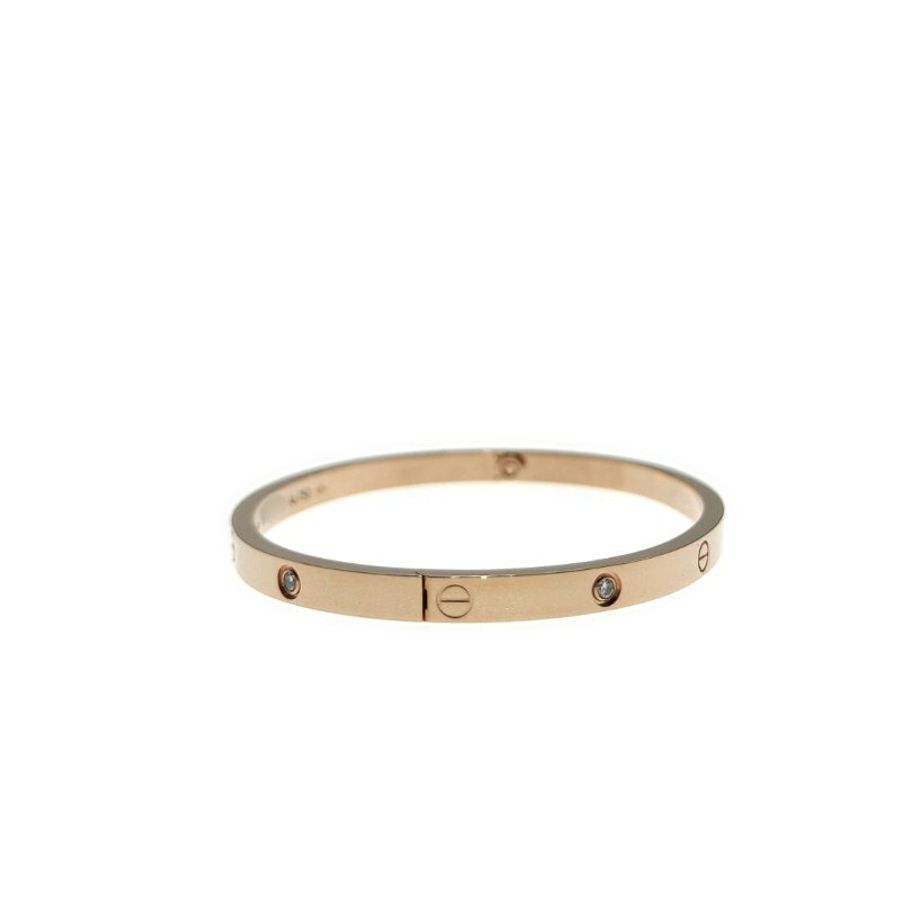 Cartier 卡地亞 Love 18K玫瑰金 窄版6鑽石手環 Size 16 Bracelet-3