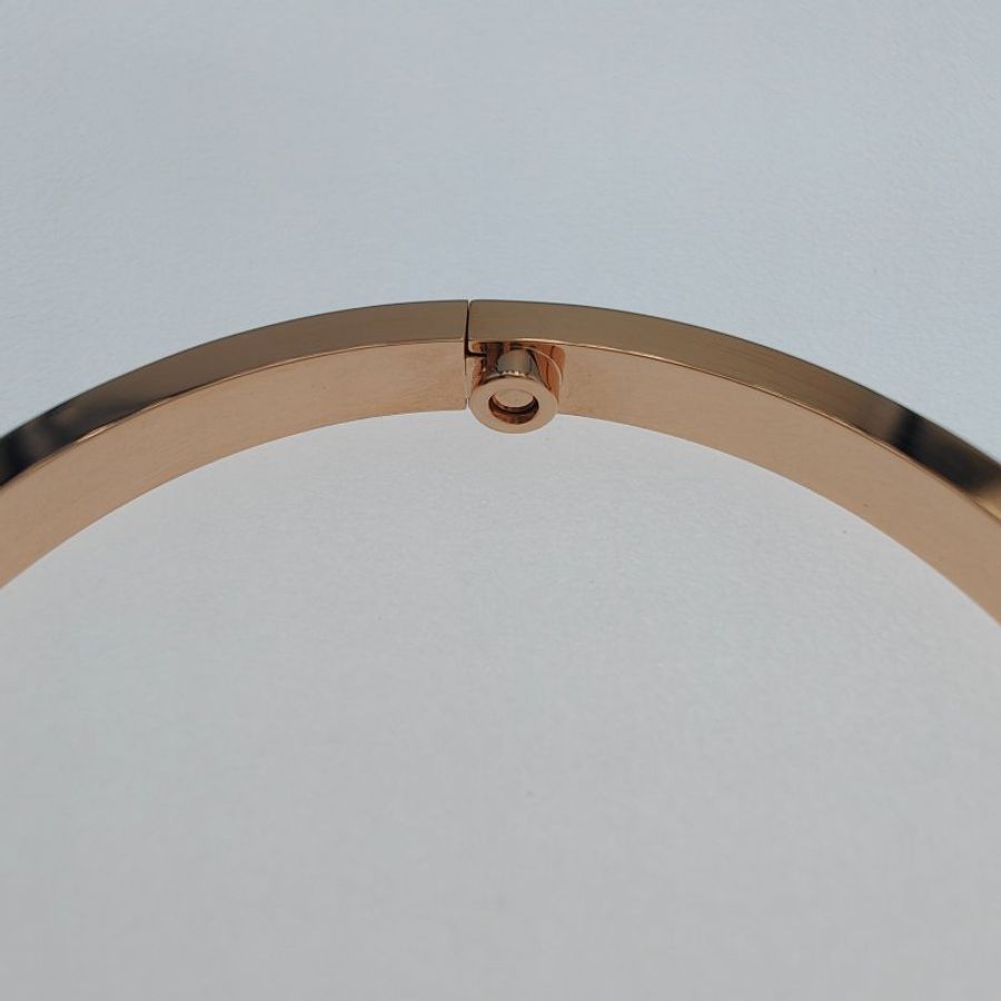 Cartier 卡地亞 Love 18K玫瑰金 窄版6鑽石手環 Size 16 Bracelet-7