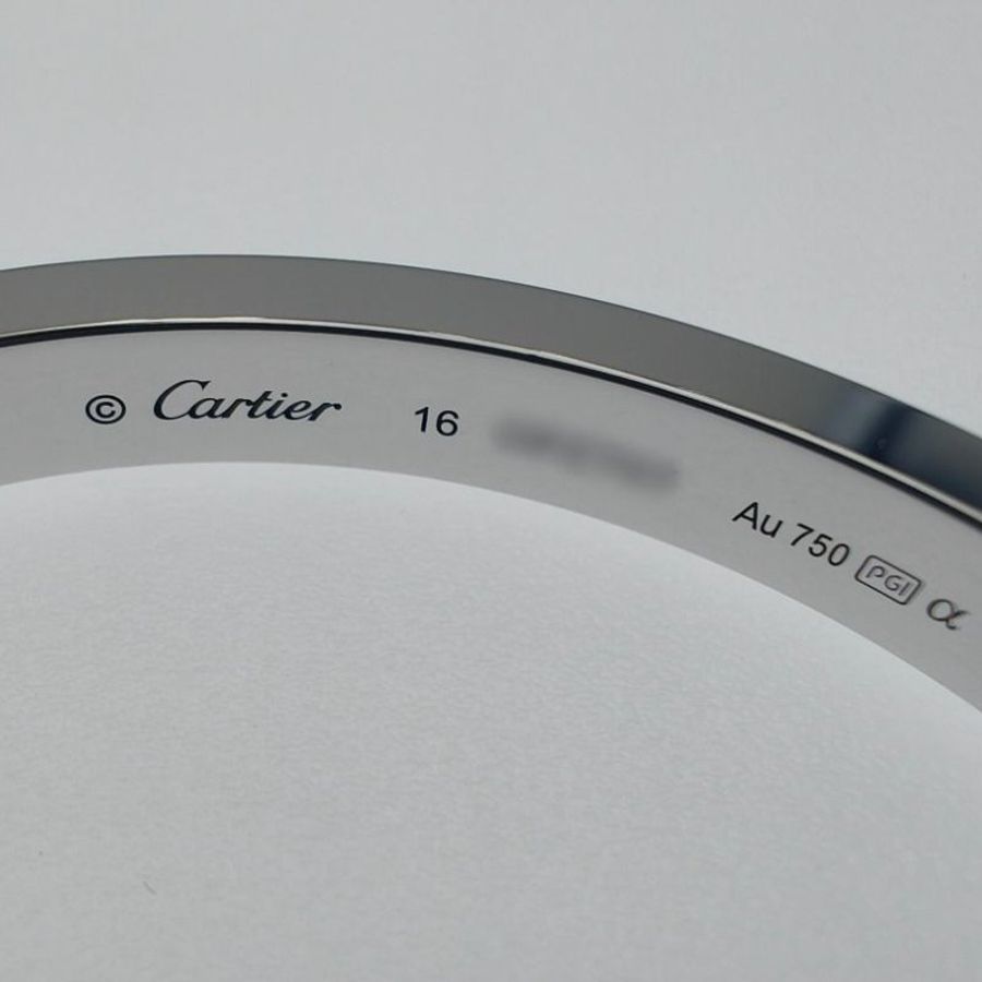 Cartier 卡地亞 Love 18K白金 寬版滿天星鑽石手環 Size 16 Bracelet-9