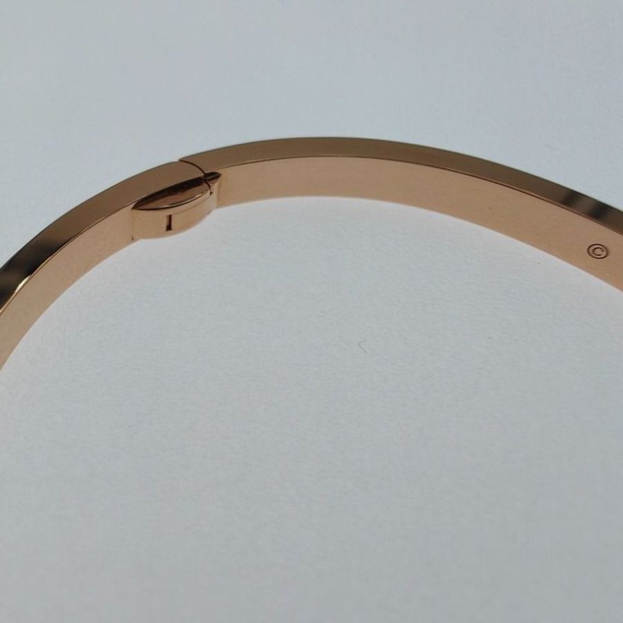 Cartier 卡地亞 Love 18K玫瑰金 窄版滿天星鑽石手環 Size 17 Bracelet-7