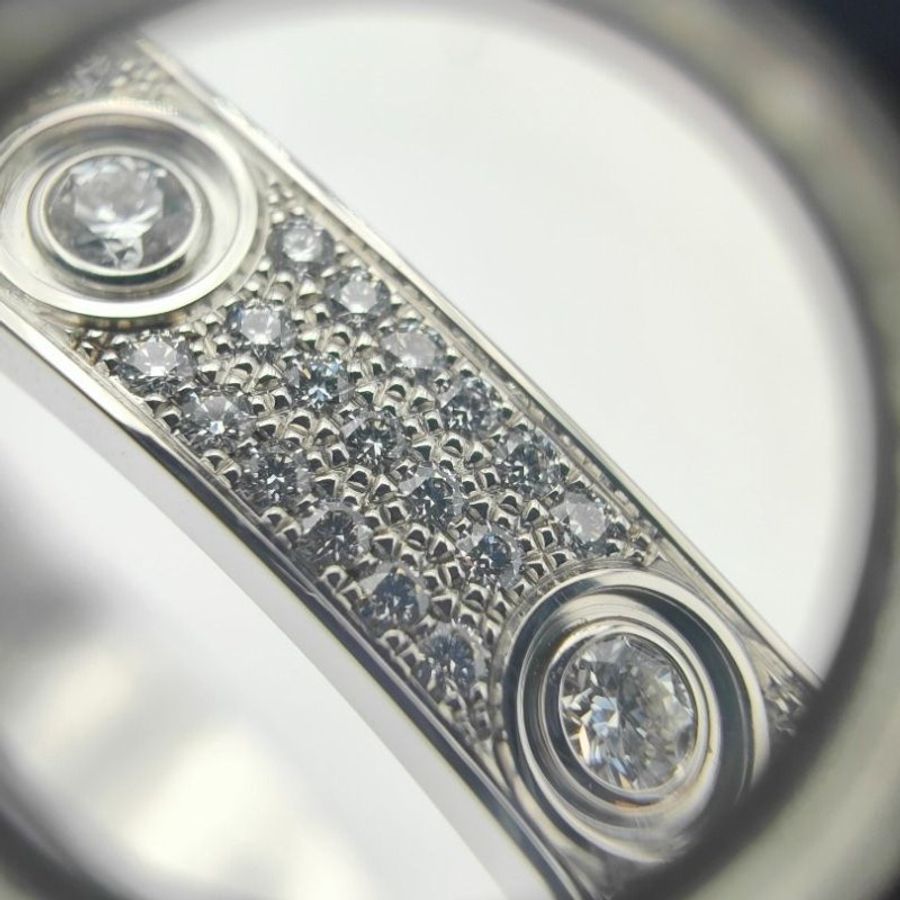 Cartier 卡地亞 Love 18K白金 寬版全鑽石手環 Size 16 Bracelet-4