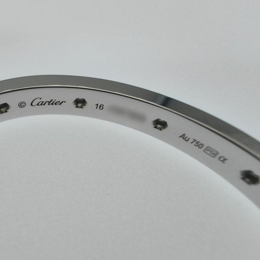 Cartier 卡地亞 Love 18K白金 寬版全鑽石手環 Size 16 Bracelet-9