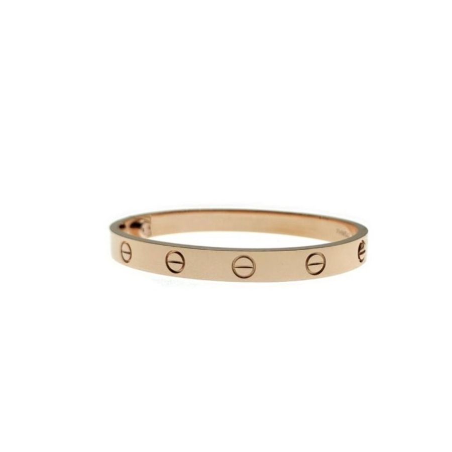 Cartier 卡地亞 Love 18K玫瑰金 寬版無鉆手環 Size 16 Bracelet-2
