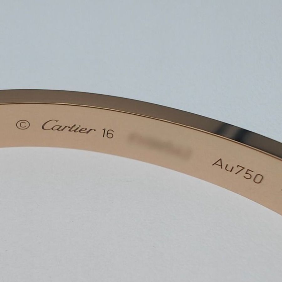 Cartier 卡地亞 Love 18K玫瑰金 寬版無鉆手環 Size 16 Bracelet-8