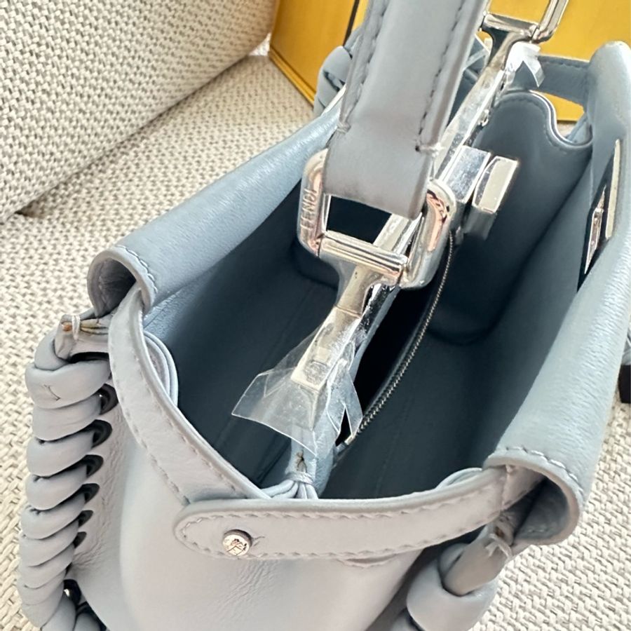 ~~Fendi peekaboo 莫蘭迪藍 皮革滾邊款 迷你款~~-5