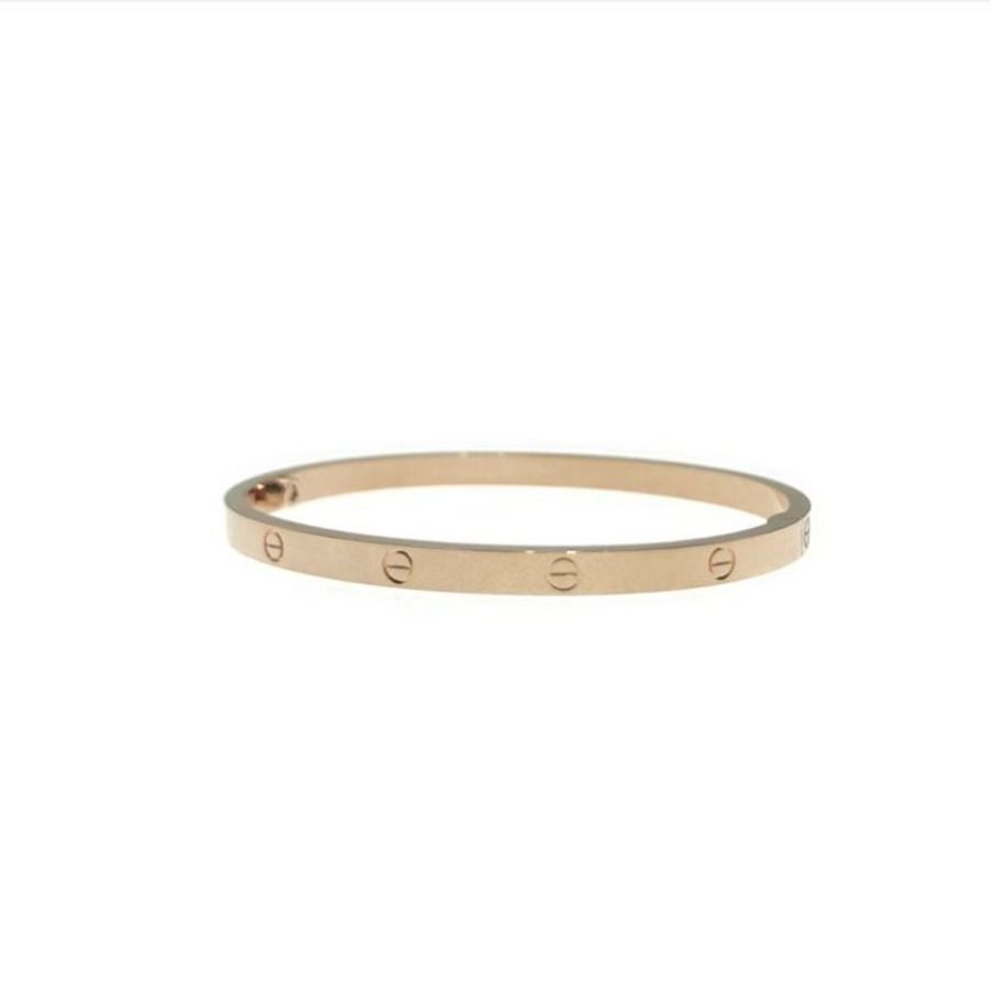 Cartier 卡地亞 Love 18K玫瑰金 窄版無鉆手環 Size 16 Bracelet-2
