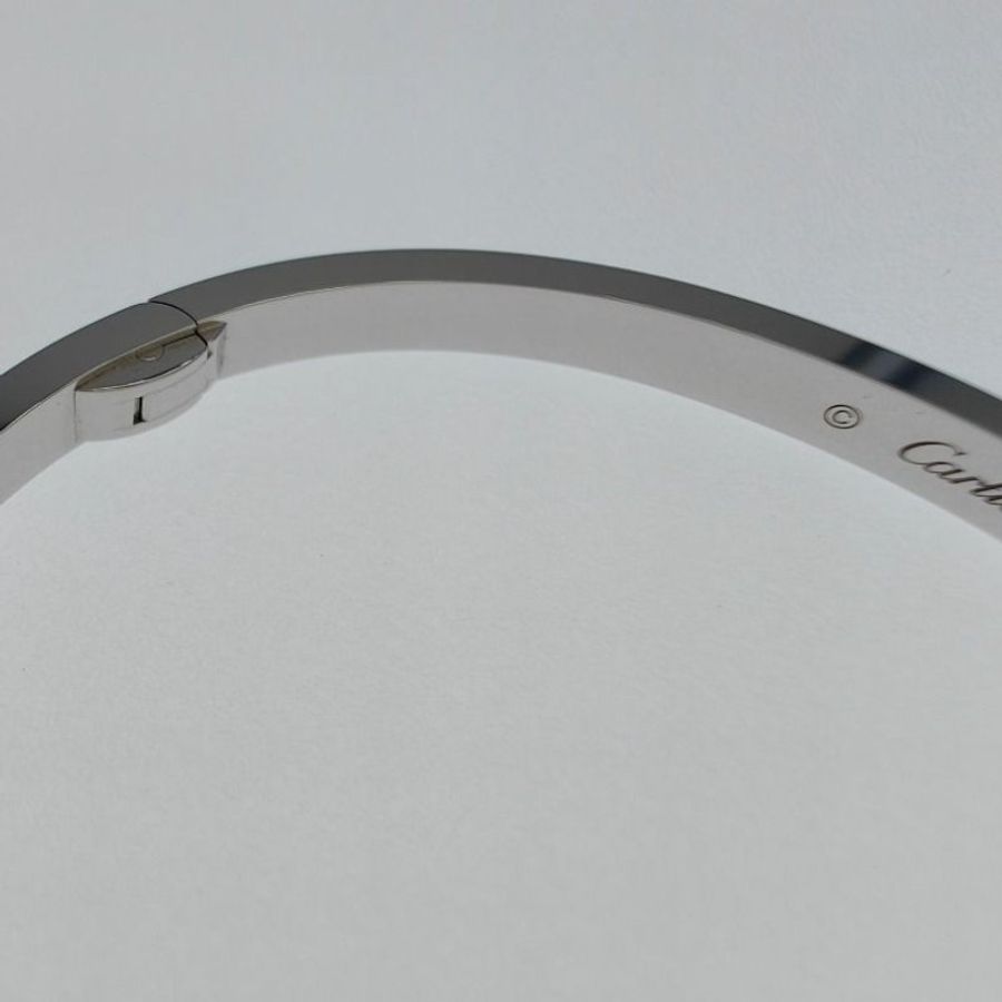 Cartier 卡地亞 Love 18K白金 窄版滿天星鑽石手環 Size 17 Bracelet-8