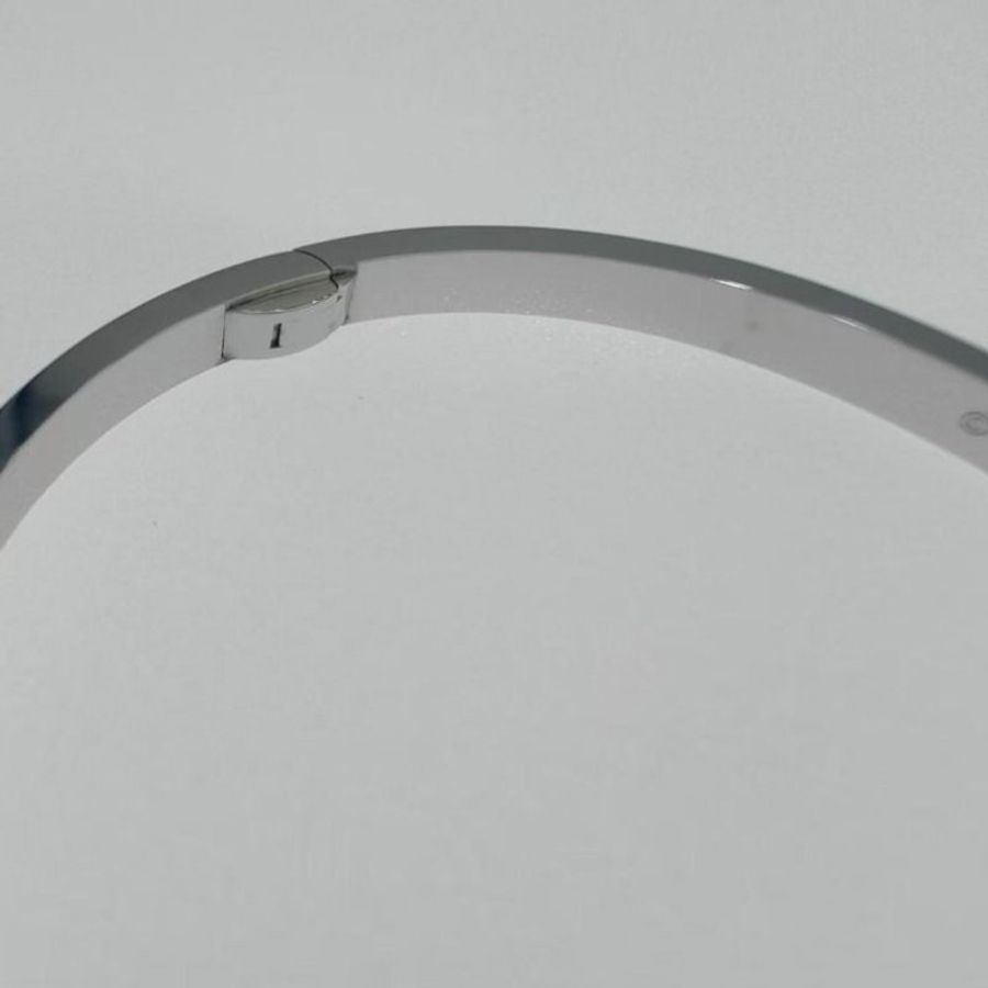 Cartier 卡地亞 Love 18K白金 窄版滿天星鑽石手環 Size 18 Bracelet-7