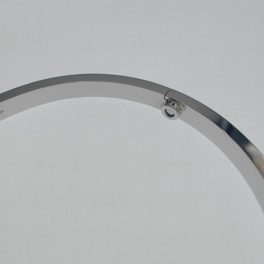 Cartier 卡地亞 Love 18K白金 窄版滿天星鑽石手環 Size 18 Bracelet-8