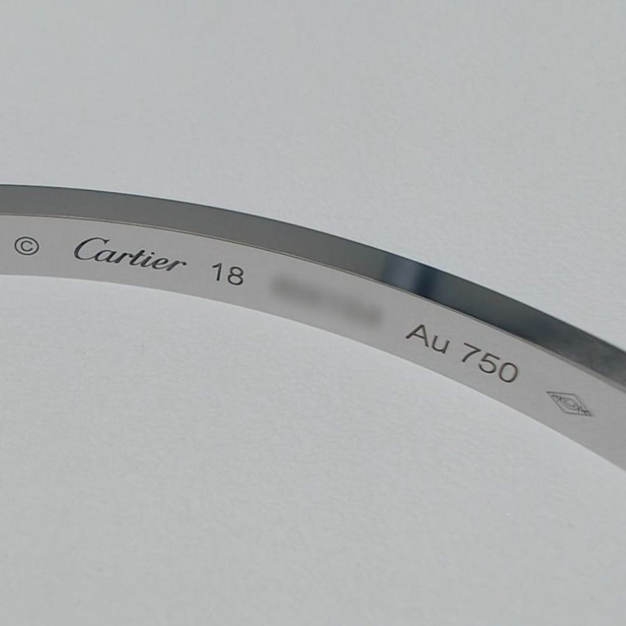 Cartier 卡地亞 Love 18K白金 窄版滿天星鑽石手環 Size 18 Bracelet-9