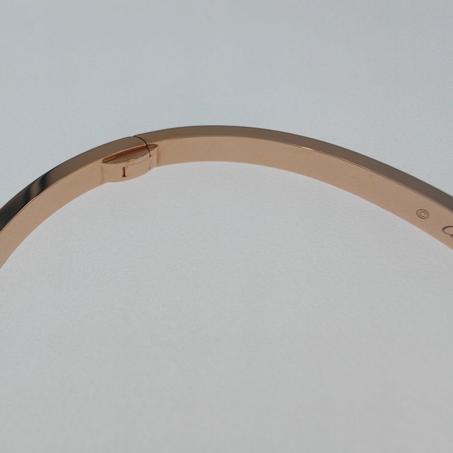 Cartier 卡地亞 Love 18K玫瑰金 窄版滿天星鑽石手環 Size 18 Bracelet-8