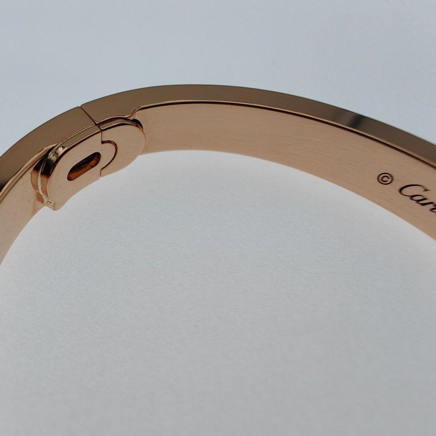 Cartier 卡地亞 Love 18K玫瑰金 寬版滿天星鑽石手環 Size 16 Bracelet-8