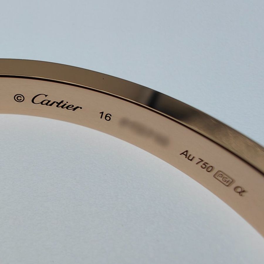 Cartier 卡地亞 Love 18K玫瑰金 寬版滿天星鑽石手環 Size 16 Bracelet-9