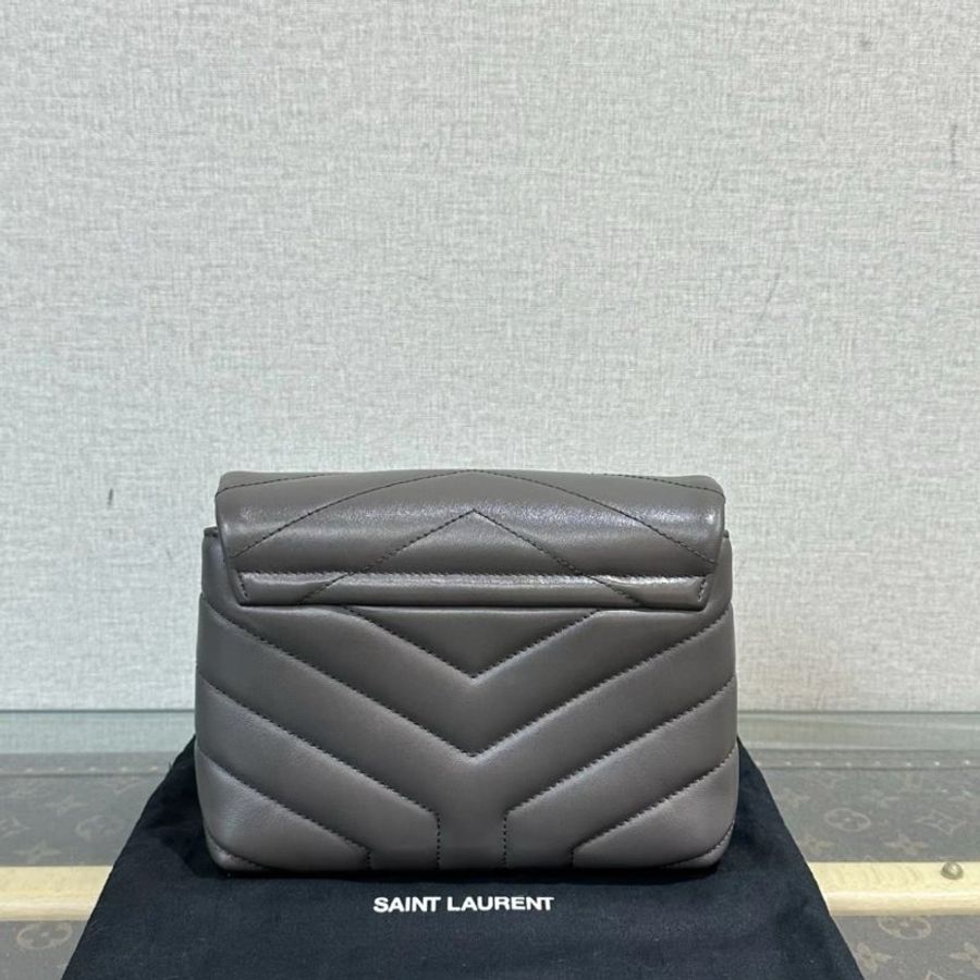 YSL 銀扣Lou Lou方胖子肩背斜背包18*14*6 99新 配件盒子塵袋-5