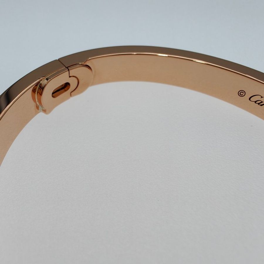 Cartier 卡地亞 Love 18K玫瑰金 寬版滿天星鑽石手環 Size 18 Bracelet-8