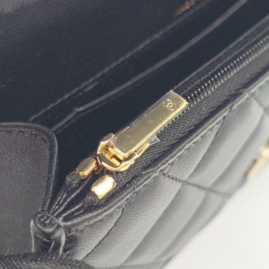 【全新七夕禮♥️小編實拍】CHANEL 香奈兒 24P 黑金MINI HANDLE 口蓋包-15