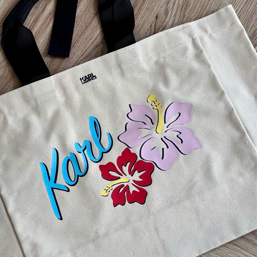 KARL LAGERFELD 花 帆布袋-4