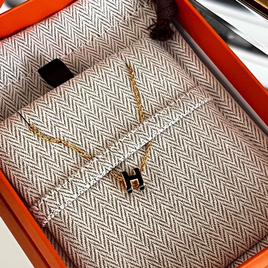 HERMES MINI POP H 黑金項鍊(全新)-1