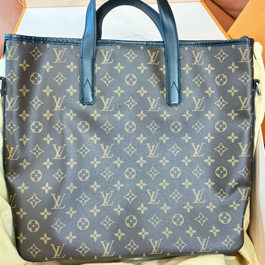 真品LV Macssar DAVIS系列 原花黑牛皮手提公事包 路易威登M56708手提 肩揹 側背包 公事包 托特包-1
