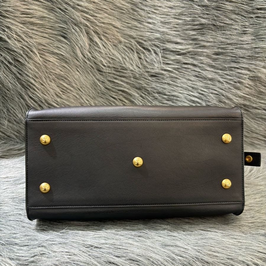 YSL 311210 CABAS 黑色牛皮 金釦 手提包 肩背包 斜背包 兩用包 學院包-36
