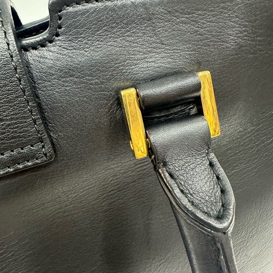 YSL 311210 黑色牛皮金釦肩背包 斜背包 cabas-23