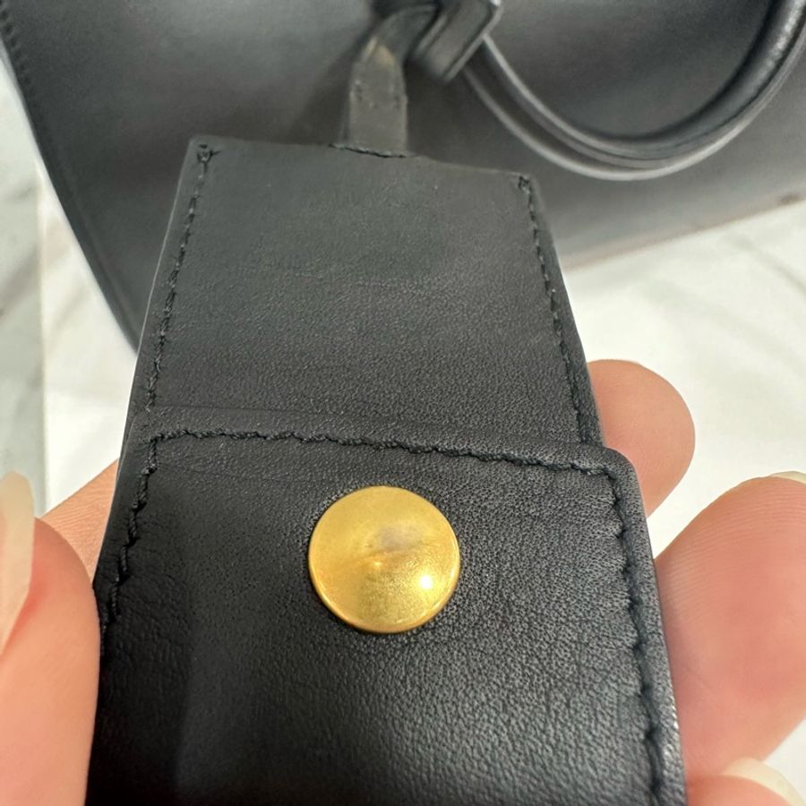 YSL 311210 黑色牛皮金釦肩背包 斜背包 cabas-25