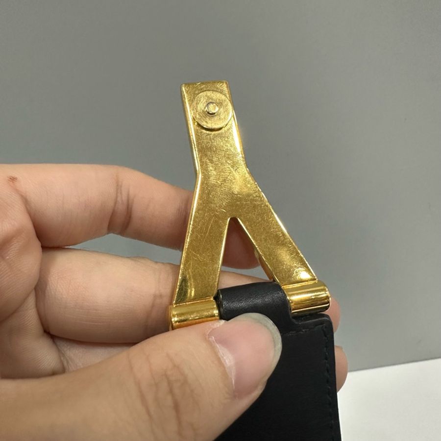 YSL 311210 黑色牛皮金釦肩背包 斜背包 cabas-32