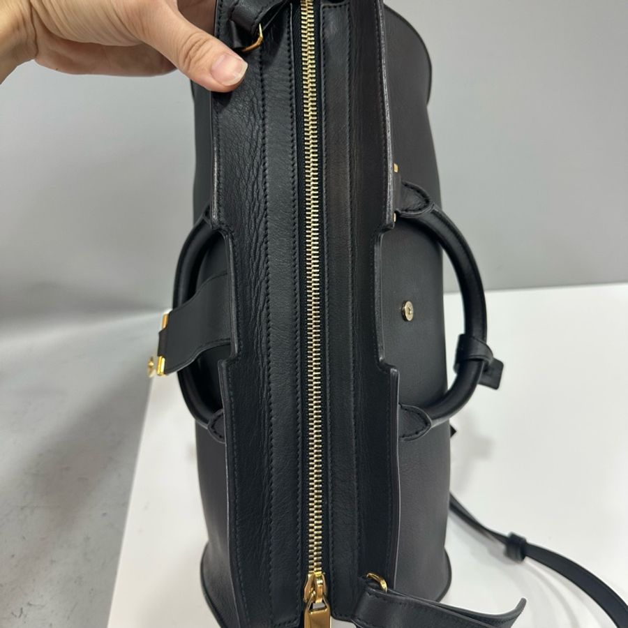 YSL 311210 黑色牛皮金釦肩背包 斜背包 cabas-37