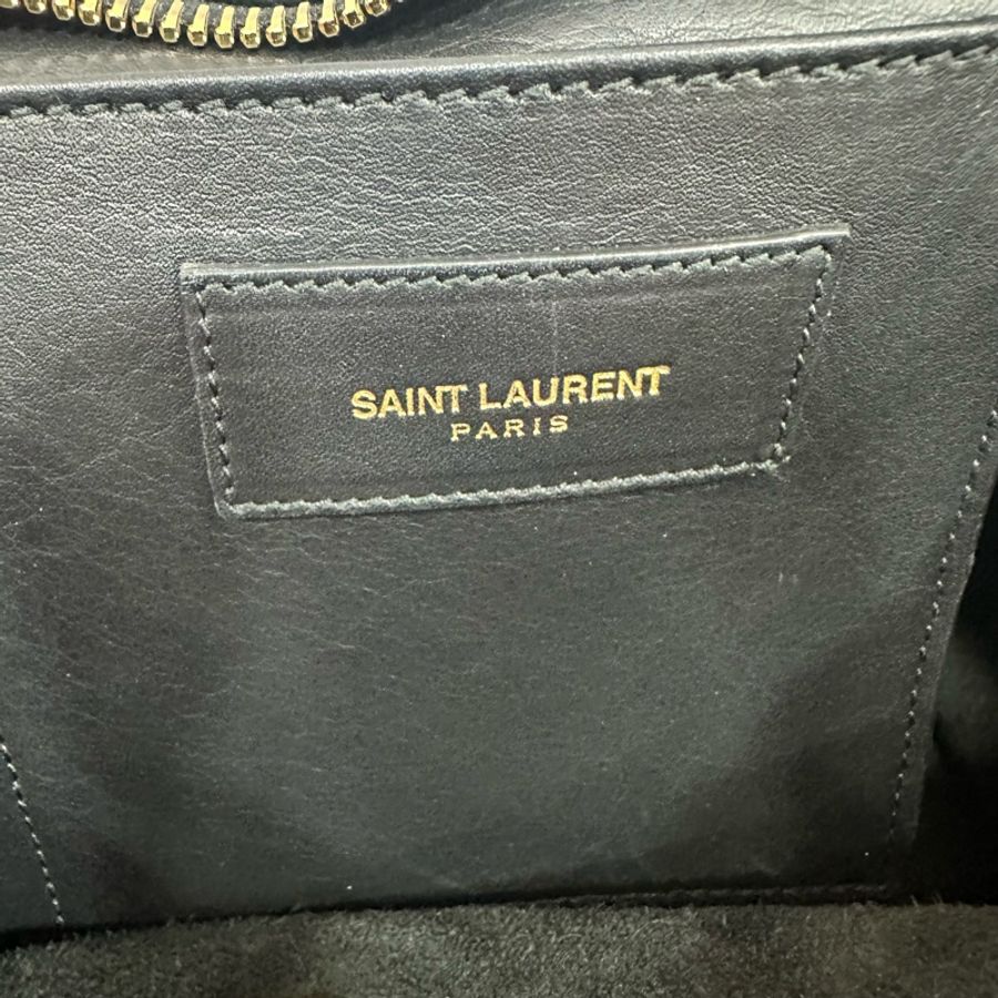 YSL 311210 黑色牛皮金釦肩背包 斜背包 cabas-41