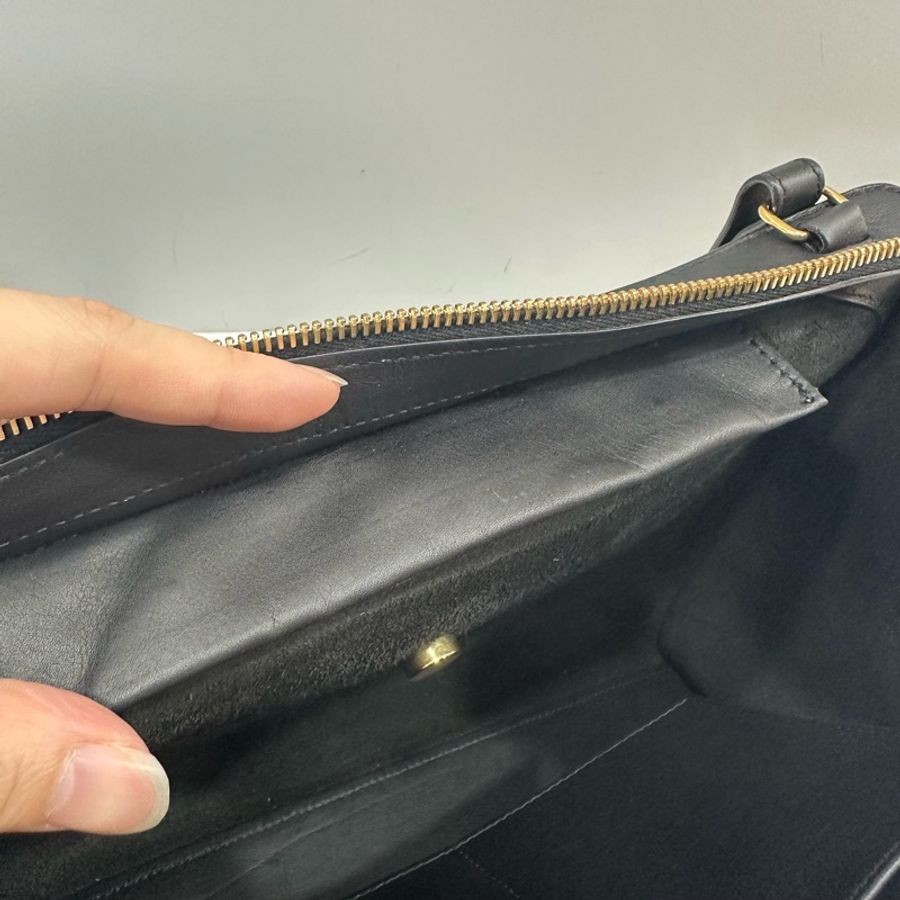 YSL 311210 黑色牛皮金釦肩背包 斜背包 cabas-46