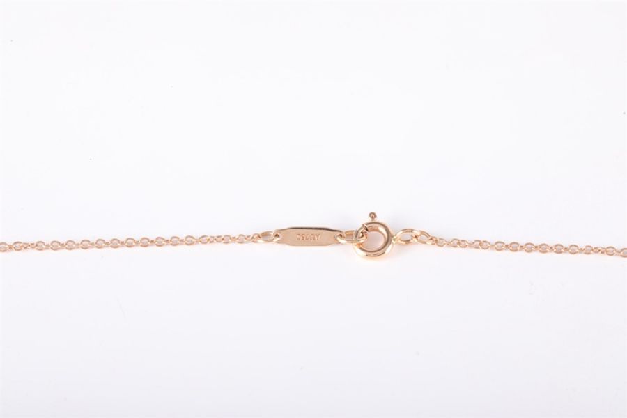 TIFFANY&CO(蒂芙尼) Return to Tiffany Double Heart Tag 鑲雙心形吊墜 項鏈 Mini 鑲鑽 18K玫瑰金/鑽石 項鏈 玫瑰金-4