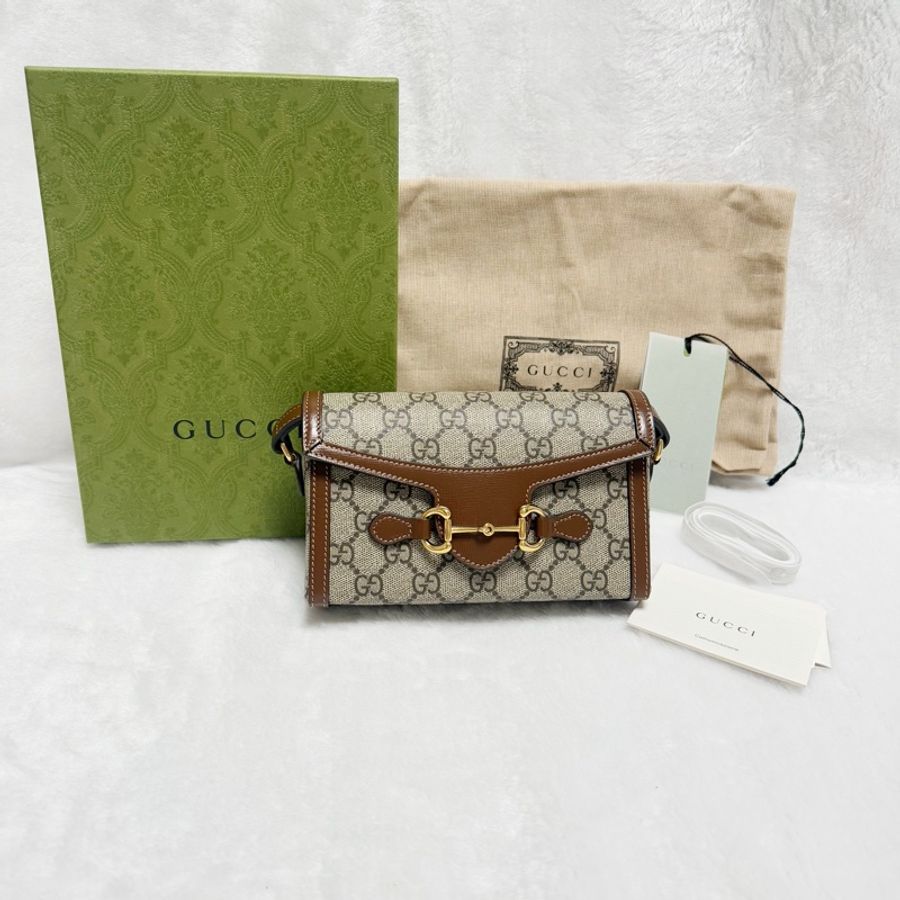 🔥 偷偷藏不住趙露思同款包🔥全配Gucci 1955馬銜扣斜背包 Gucci小斜背 mini斜背包-5