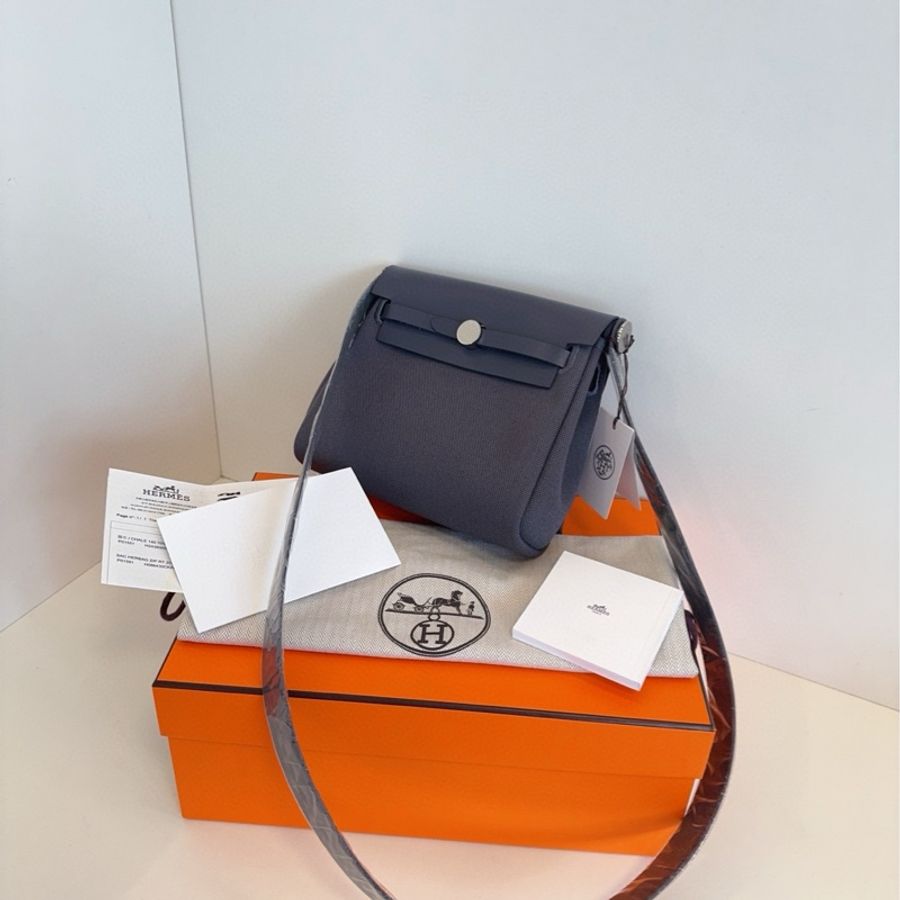 Hermes mini herbag 全新全套 石板灰-2