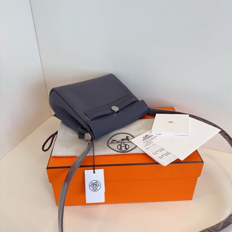 Hermes mini herbag 全新全套 石板灰-4