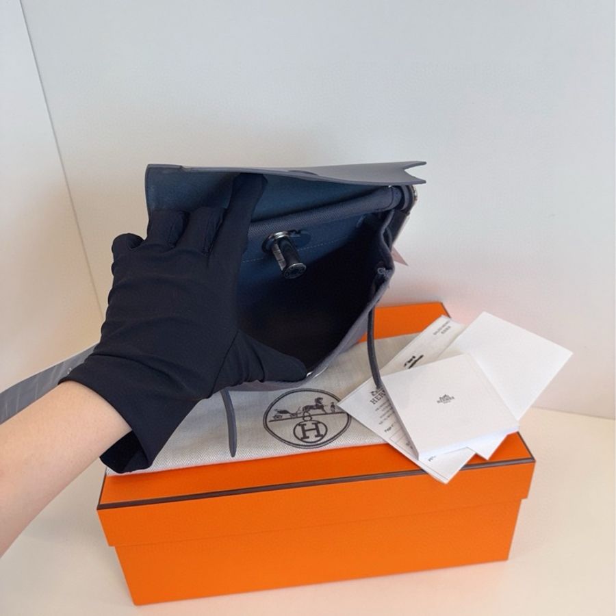 Hermes mini herbag 全新全套 石板灰-7