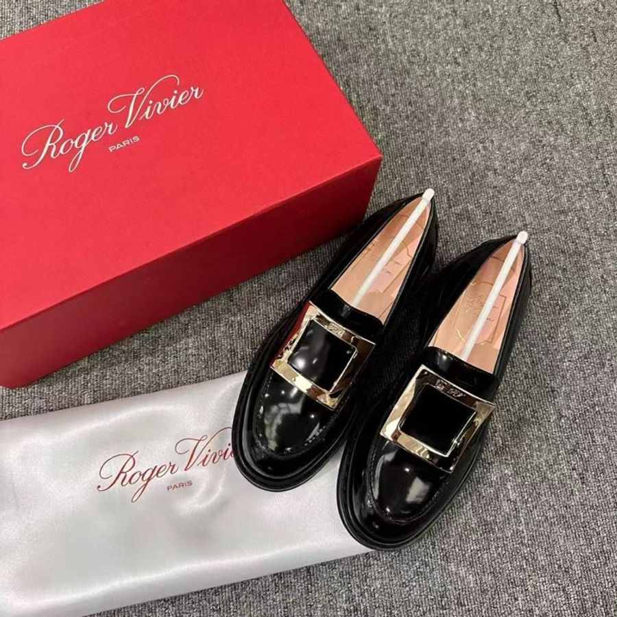 促銷品 Roger Vivier Viv' Rangers 皮革樂福鞋 黑色 35 36碼-0