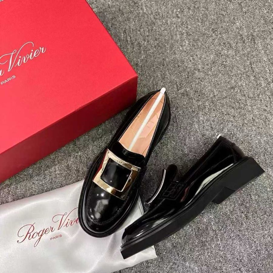 促銷品 Roger Vivier Viv' Rangers 皮革樂福鞋 黑色 35 36碼-1