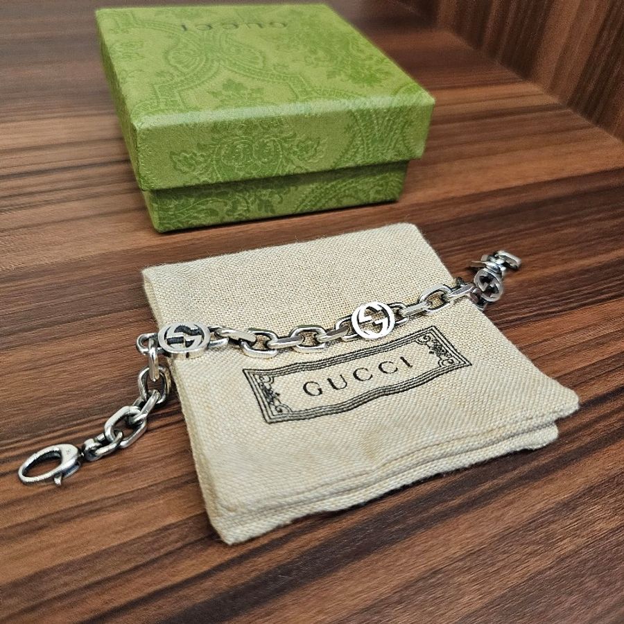 Gucci 925銀Interlocking手鏈-1