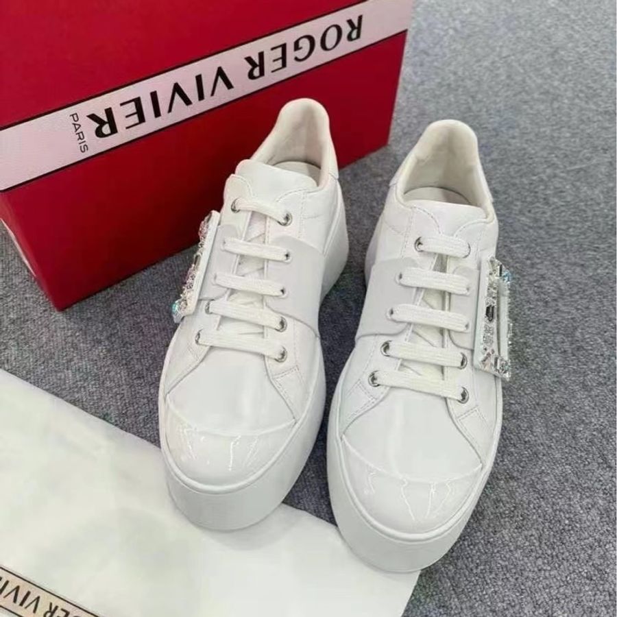 促銷品 Roger Vivier Viv' Skate 皮革運動鞋 水鑽扣 36.5-0