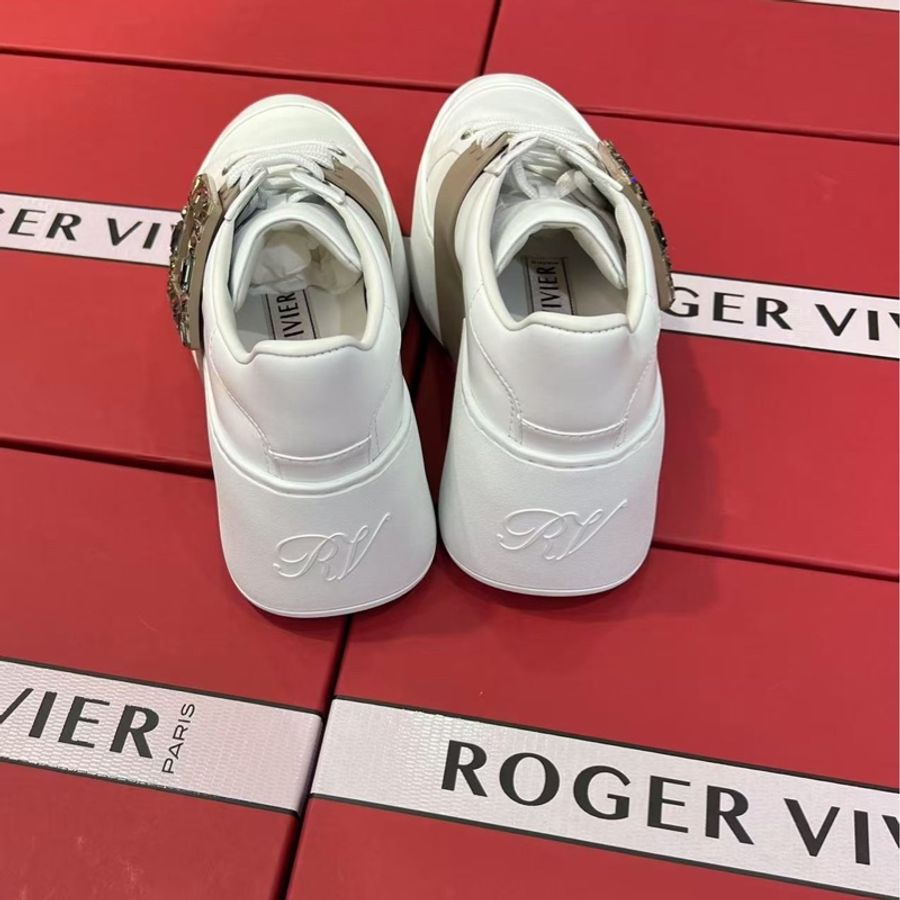 促銷品 Roger Vivier Viv' Skate 皮革運動鞋 水鑽扣-2